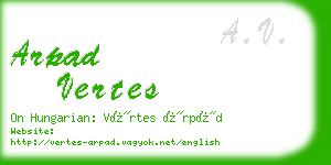 arpad vertes business card